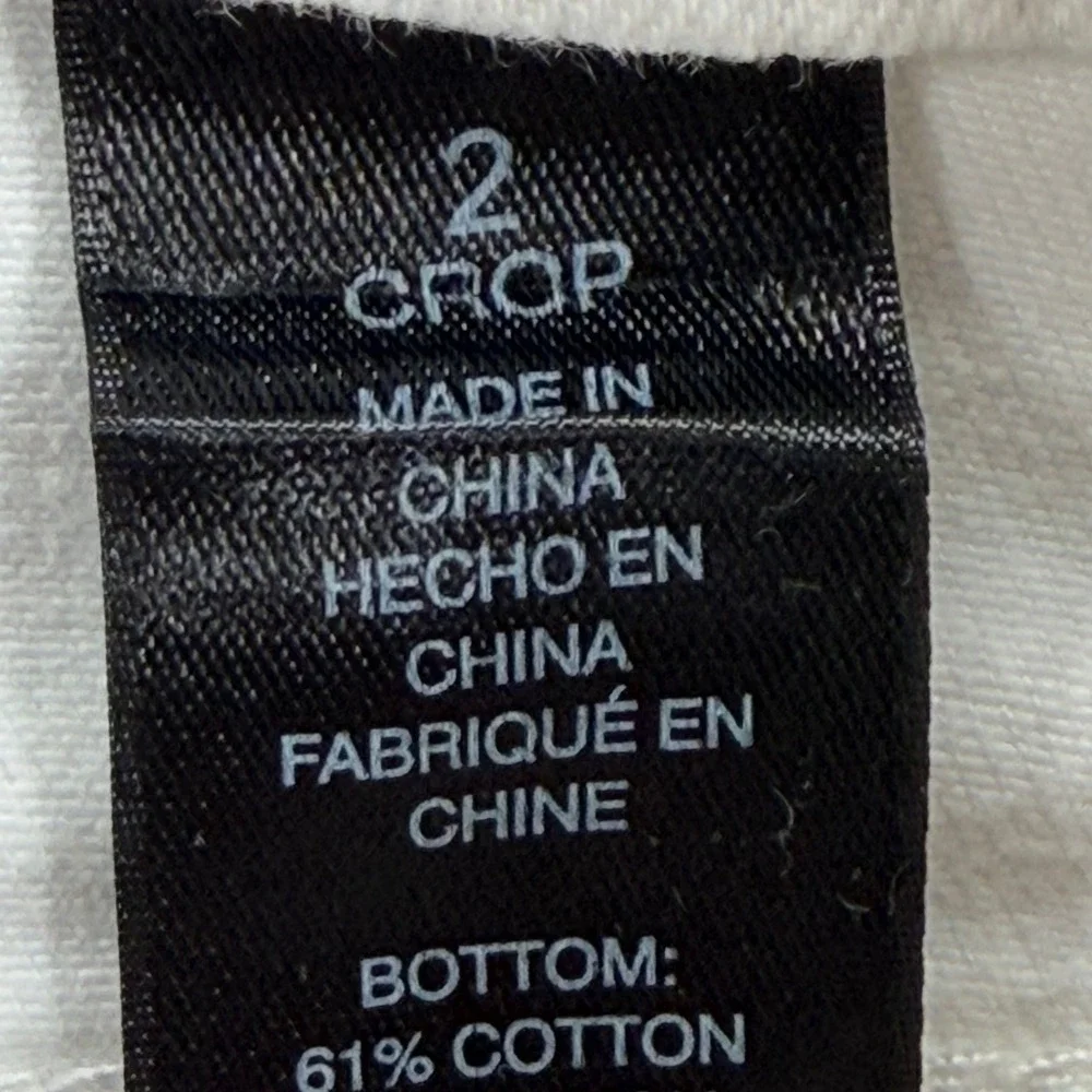 Chico's So Slimming Girlfriend Crop Jeans Womens 2 White Stretch Denim Pants